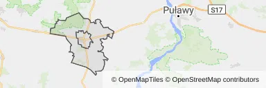 Mapa z zaznaczonym Zwoleniu